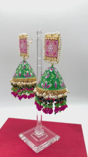 Meenakari Jhumka | Indian Jewelry | Punjabi Jewelry | Pakistani Jewelry | Indian Wedding Jewelry | Bollywood Jewelry