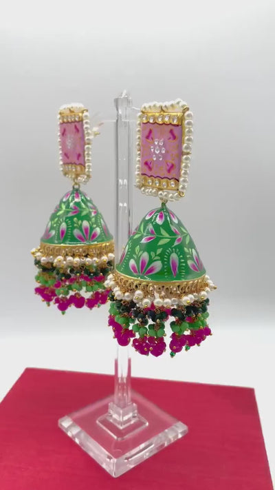 Meenakari Jhumka | Indian Jewelry | Punjabi Jewelry | Pakistani Jewelry | Indian Wedding Jewelry | Bollywood Jewelry