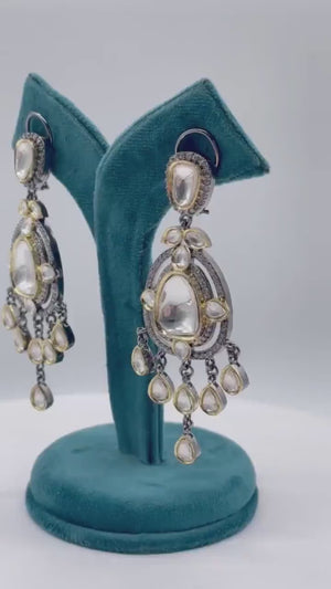 Victorian Indian Kundan Earrings  Bollywood Earrings Indian Long Earrings Indian Chaandbali Earrings Bollywood Earrings Unique Earrings