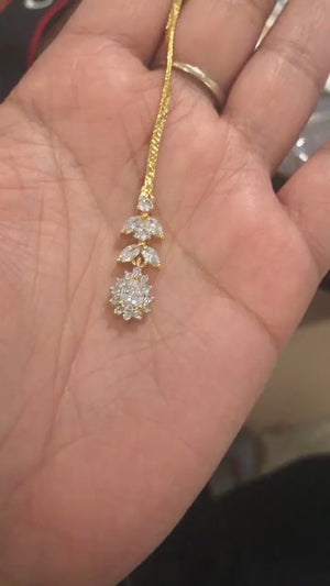 Gold CZ Tikka • Maangtikka • Small Tikka • Kids Tikka • Tikka Jewelry • Diamond Tikka • Indian Forehead Jewelry • Gold Tikka • Tikli •Dainty