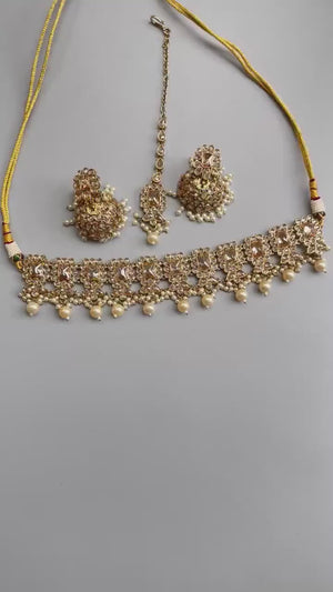 Myra Gold Polki Choker Punjabi Jewelry Indian Choker Kundan Jewelry Pakistani Necklace Indian Necklace Set Choker Necklace Indian Jewellery