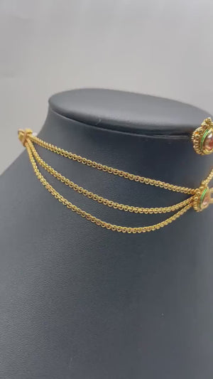 Gold Choker/ Indian Necklace/ Indian Jewelry/ Indian Gold Necklace/ Indian Wedding Necklace/ Indkan Choker
