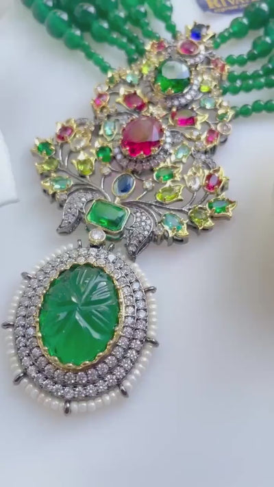 Miha Emerald Sabya inspired choker Necklace Indian Jewelry Indian Choker Indian Wedding Choker  Jewelry Sabhyasachi Necklace