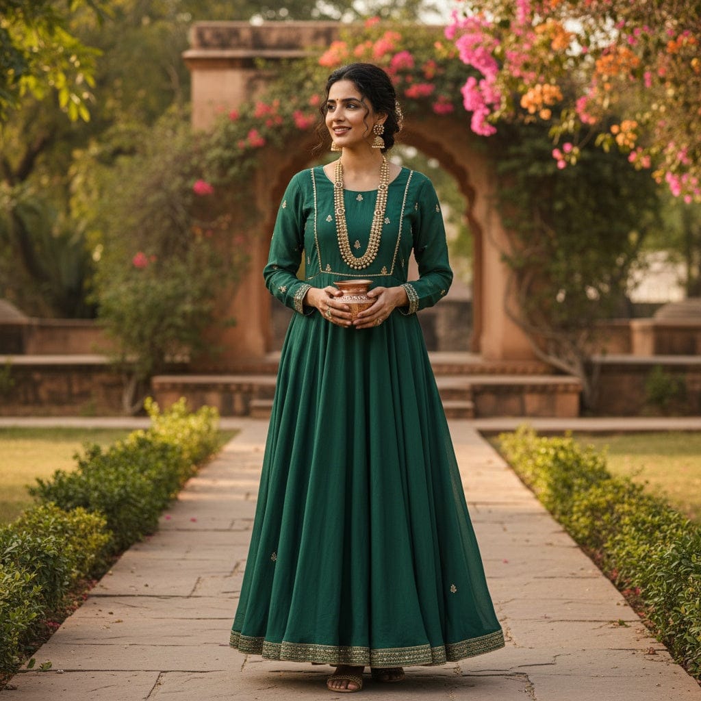 Rajwada Long Meenakari Kundan Necklace Set with Jhumkas – Gold & Multicolor