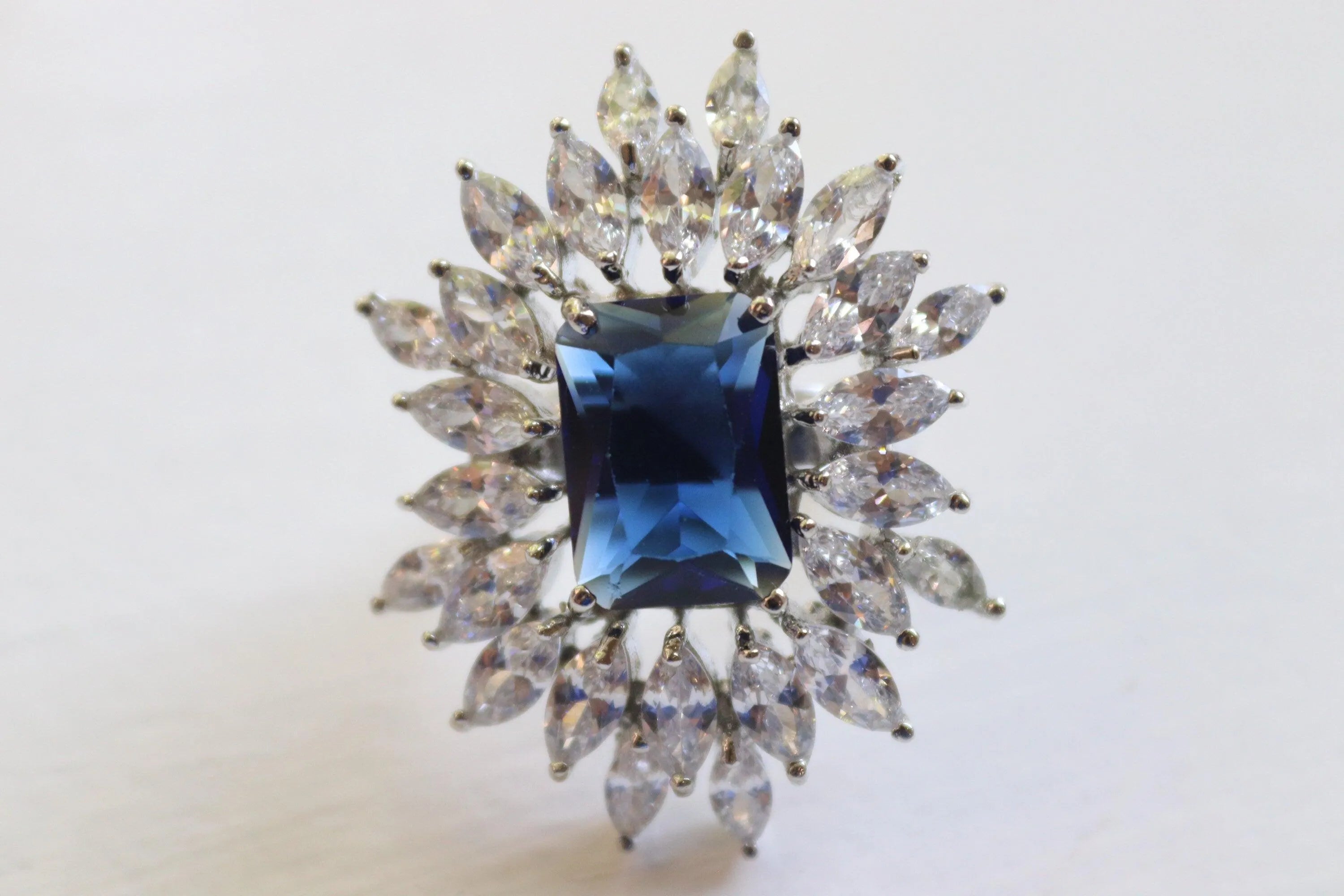 Adjustable CZ Cocktail Rings