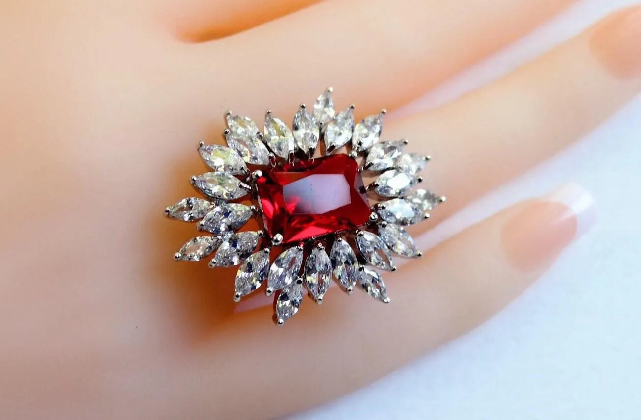Adjustable CZ Cocktail Rings