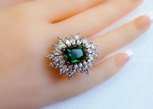 Adjustable CZ Cocktail Rings