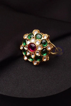 Ruby Green Polki Ring