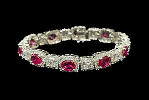 Ruby CZ Oval Bracelet