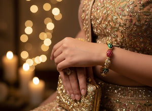 Ruby Green Fine Kundan Bangle Pair