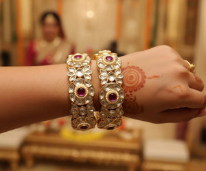 Ruby Polki Kada Pair