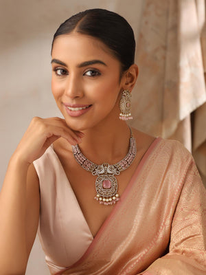 Tavisha Pink Kundan Necklace Set