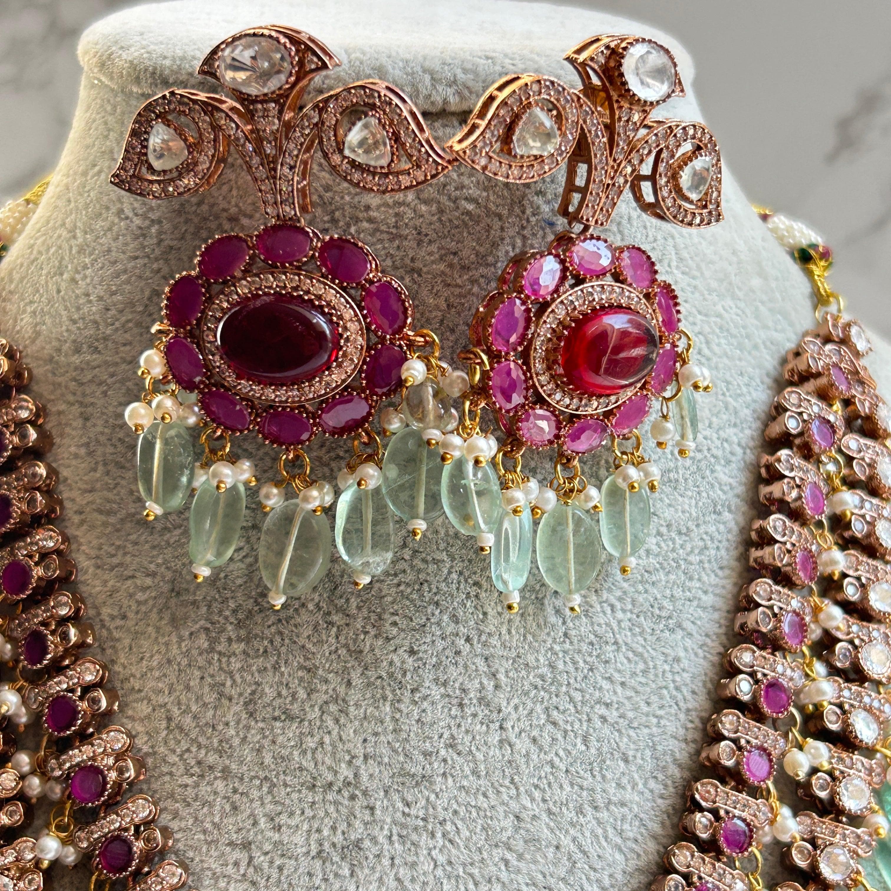 Zara Mint Ruby Long Victorian Set