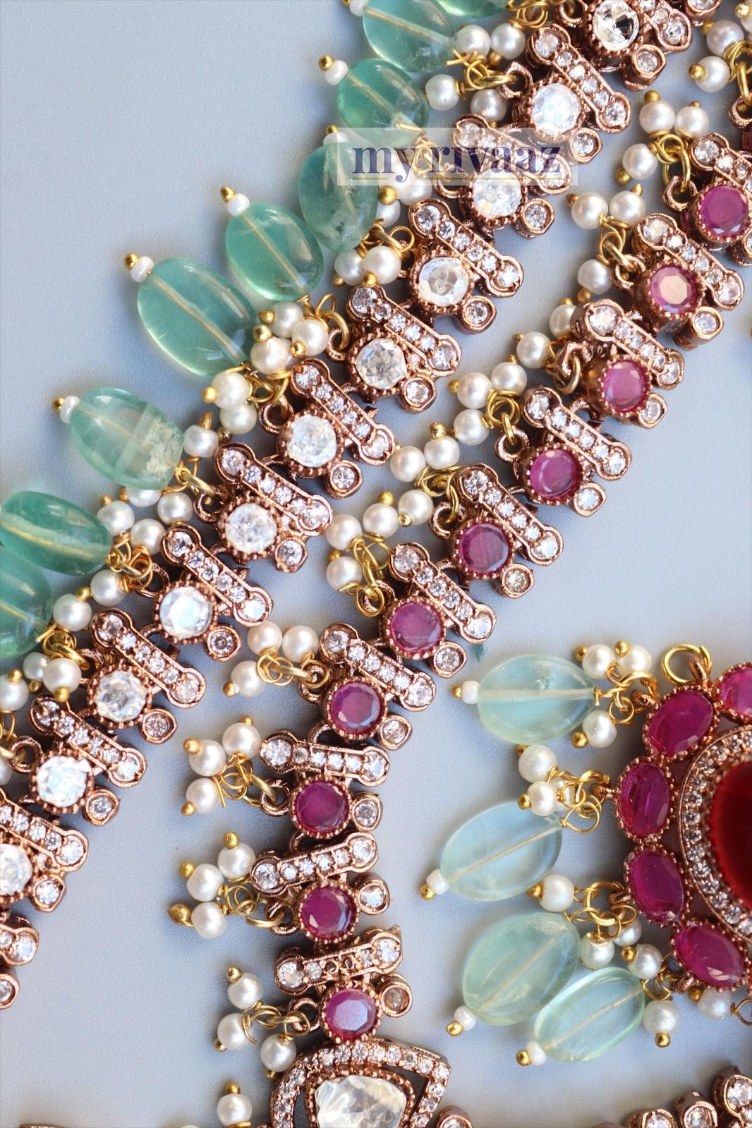 Zara Mint Ruby Long Victorian Set