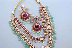 Zara Mint Ruby Long Victorian Set