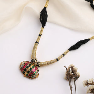 Zaraa Black-Thread Stone Necklace