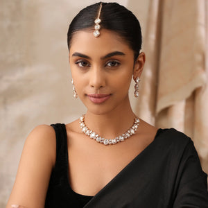 Zareen Noor Uncut Mozonite Necklace Set